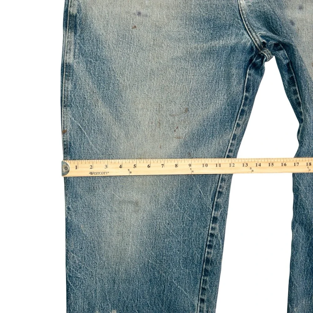 Vintage Reverb Wide Leg‎ Baggy Jeans Mens 38x34 Paint Splatter Stains Distressed